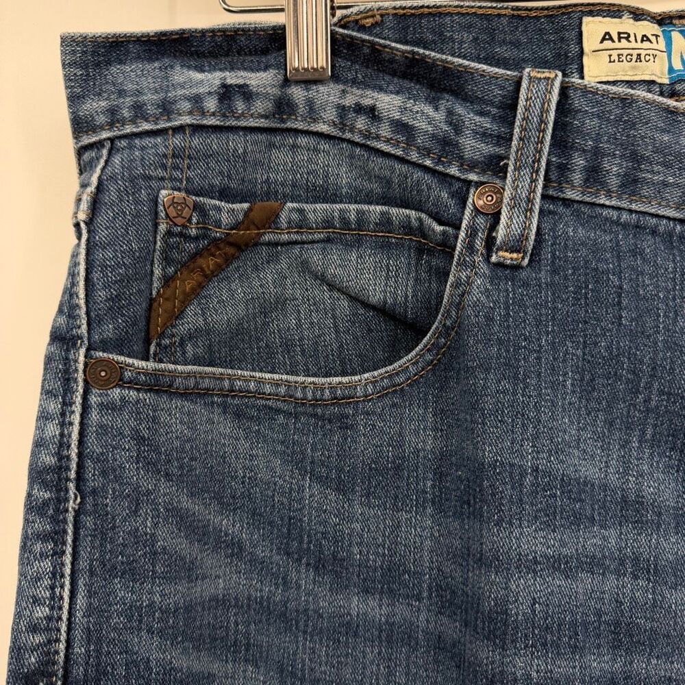 Ariat Blue Cotton Denim M2 Traditional Relaxed Boot Cut Jeans Size 36x30 - Picture 3 of 14